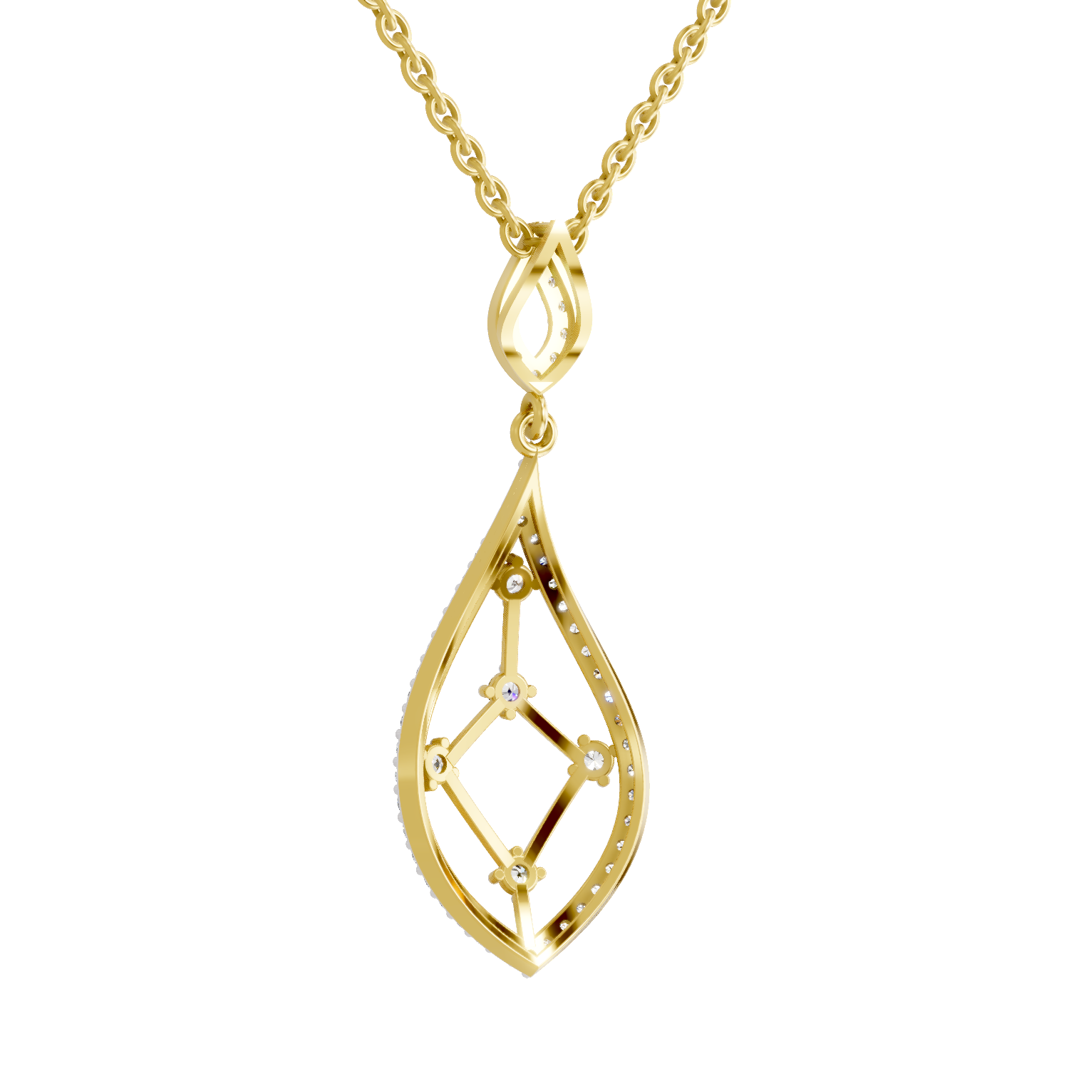 Lab Grown Diamond Pendant Necklace 0.69 Carat IGI Certified Round Shape F-G VS | 925 Sterling Silver Gold Plated Drop Pendant Necklace
