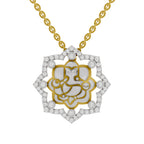 Lab Grown Diamond Pendant 0.56 Carat IGI Certified Round Shape 925 Sterling Silver Yellow Gold Plated Ganesha Pendant