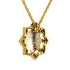 Lab Grown Diamond Pendant 0.56 Carat IGI Certified Round Shape 925 Sterling Silver Yellow Gold Plated Ganesha Pendant