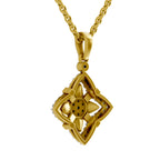 Lab Grown Diamond Pendant Necklace 0.38 Carat IGI Certified Round Shape 925 Sterling Silver Yellow Gold Plated Starflower Pendant Necklace