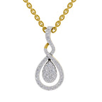 Lab Grown Diamond Pendant Necklace 0.52 Carat IGI Certified Round Shape 925 Sterling Silver Yellow Gold Plated Teardrop Pendant Necklace