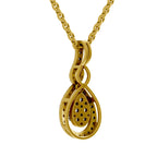 Lab Grown Diamond Pendant Necklace 0.52 Carat IGI Certified Round Shape 925 Sterling Silver Yellow Gold Plated Teardrop Pendant Necklace