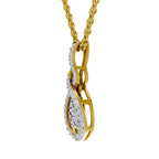 Lab Grown Diamond Pendant Necklace 0.52 Carat IGI Certified Round Shape 925 Sterling Silver Yellow Gold Plated Teardrop Pendant Necklace