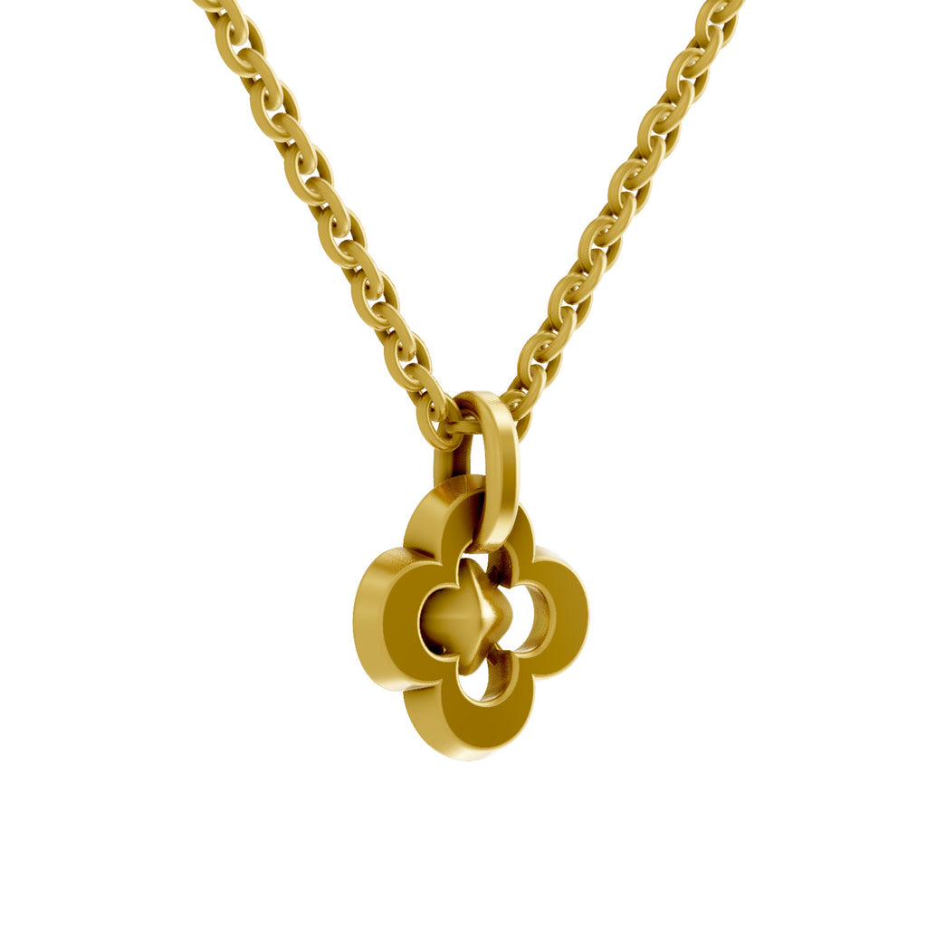 Lab Grown Diamond Pendant Necklace 0.12 Carat IGI Certified Round Shape 925 Sterling Silver Yellow Gold Plated Floral Pendant Necklace
