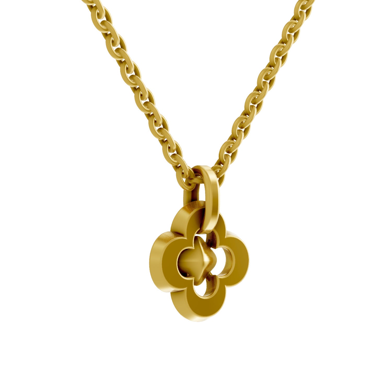 Lab Grown Diamond Pendant Necklace 0.12 Carat IGI Certified Round Shape 925 Sterling Silver Yellow Gold Plated Floral Pendant Necklace