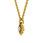 Lab Grown Diamond Pendant Necklace 0.12 Carat IGI Certified Round Shape 925 Sterling Silver Yellow Gold Plated Floral Pendant Necklace