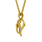 Lab Grown Diamond Pendant Necklace 0.09 Carat Round Shape 925 Sterling Silver Yellow Gold Plated Heart Pendant Necklace