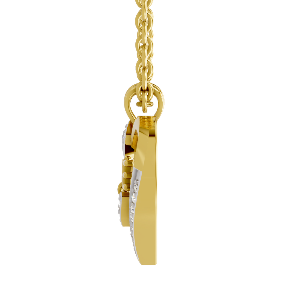 Lab Grown Diamond Pendant Necklace 0.11 Carat IGI Certified Round Shape F-G VS | 925 Sterling Silver Gold Plated Love Heart Pendant Necklace