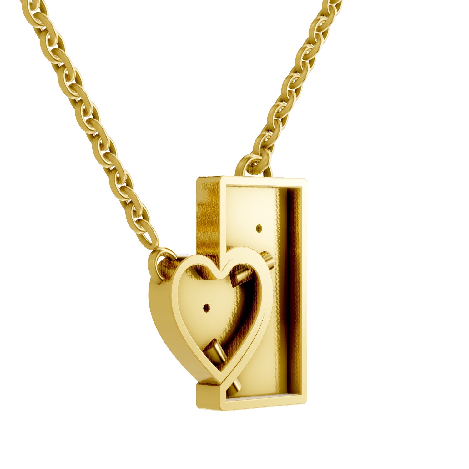 Lab Grown Diamond Pendant Necklace 0.01 Carat Round Shape 925 Sterling Silver Gold Plated Heart Pendant Necklace