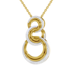 Lab Grown Diamond Pendant Necklace 0.76 Carat IGI Certified Round Shape F-G VS | 925 Sterling Silver Gold Plated Trinity Link Pendant Necklace