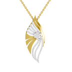 Lab Grown Diamond Pendant Necklace 0.85 Carat IGI Certified Round Shape F-G VS | 925 Sterling Silver Gold Plated Leaf Cluster Diamond Pendant Necklace