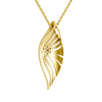 Lab Grown Diamond Pendant Necklace 0.85 Carat IGI Certified Round Shape F-G VS | 925 Sterling Silver Gold Plated Leaf Cluster Diamond Pendant Necklace