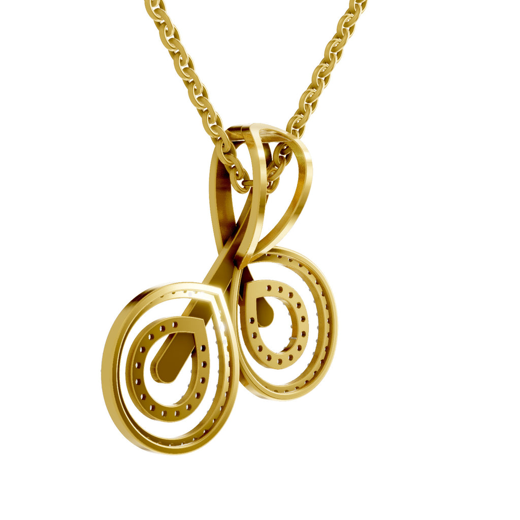 Lab Grown Diamond Pendant 0.5 Carat IGI Certified Round Shape 925 Sterling Silver Yellow Gold Plated Eternity Swirls Pendant