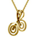 Lab Grown Diamond Pendant 0.5 Carat IGI Certified Round Shape 925 Sterling Silver Yellow Gold Plated Eternity Swirls Pendant