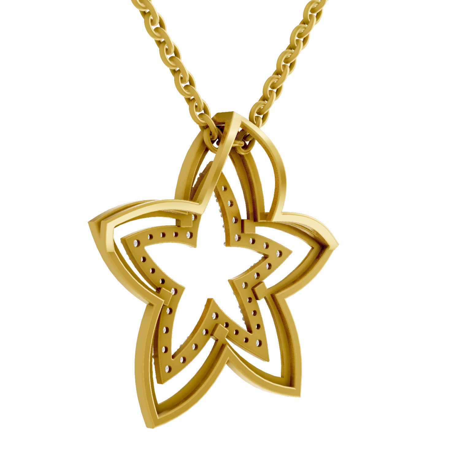 Lab Grown Diamond Pendant Necklace 0.28 Carat IGI Certified Round Shape 925 Sterling Silver Yellow Gold Plated Floral Pendant Necklace