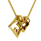 Lab Grown Diamond Pendant Necklace 0.51 Carat IGI Certified Round Shape 925 Sterling Silver Yellow Gold Plated Pendant Necklace