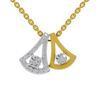 Lab Grown Diamond Pendant Necklace 0.74 Carat IGI Certified Round Shape 925 Sterling Silver Yellow Gold Plated Pendant Necklace