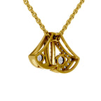Lab Grown Diamond Pendant Necklace 0.74 Carat IGI Certified Round Shape 925 Sterling Silver Yellow Gold Plated Pendant Necklace