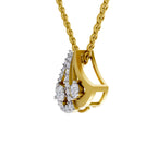 Lab Grown Diamond Pendant Necklace 0.74 Carat IGI Certified Round Shape 925 Sterling Silver Yellow Gold Plated Pendant Necklace