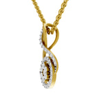 Lab Grown Diamond Pendant Necklace 0.56 Carat IGI Certified Round Shape 925 Sterling Silver Yellow Gold Plated Pendant Necklace