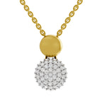 Lab Grown Diamond Pendant Necklace 0.75 Carat IGI Certified Round Shape 925 Sterling Silver Yellow Gold Plated Cluster Pendant Necklace