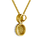 Lab Grown Diamond Pendant Necklace 0.75 Carat IGI Certified Round Shape 925 Sterling Silver Yellow Gold Plated Cluster Pendant Necklace