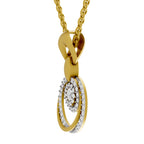 Lab Grown Diamond Pendant Necklace 0.62 Carat IGI Certified Round Shape 925 Sterling Silver Yellow Gold Plated Halo Pendant Necklace