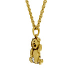 Lab Grown Diamond Pendant Necklace 0.02 Carat Round Shape 925 Sterling Silver Yellow Gold Plated Panda Spark Pendant Necklace