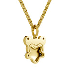 Lab Grown Diamond Pendant Necklace 0.05 Carat Round Shape 925 Sterling Silver Yellow Gold Plated Twinkle Monkey Pendant Necklace