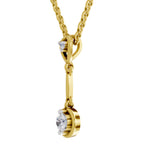 Lab Grown Diamond Pendant Necklace 0.27 Carat IGI Certified Round Shape 925 Sterling Silver Yellow Gold Plated Pendant Necklace