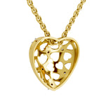 Lab Grown Diamond Pendant Necklace 0.13 Carat IGI Certified Round Shape 925 Sterling Silver Yellow Gold Plated Heart Pendant Necklace
