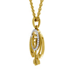 Lab Grown Diamond Pendant Necklace 0.16 Carat IGI Certified Round Shape 925 Sterling Silver Yellow Gold Plated Pure Khalsa Pendant Necklace