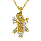 Lab Grown Diamond Pendant 0.26 Carat IGI Certified Round Shape 925 Sterling Silver Yellow Gold Plated Divine Krishna Pendant