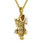 Lab Grown Diamond Pendant 0.26 Carat IGI Certified Round Shape 925 Sterling Silver Yellow Gold Plated Divine Krishna Pendant