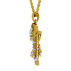Lab Grown Diamond Pendant 0.26 Carat IGI Certified Round Shape 925 Sterling Silver Yellow Gold Plated Divine Krishna Pendant