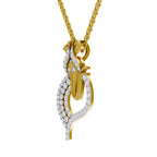 Lab Grown Diamond Pendant Necklace 0.93 Carat IGI Certified Round Shape 925 Sterling Silver Yellow Gold Plated Ganesha Pendant Necklace