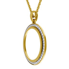 Lab Grown Diamond Pendant Necklace 0.64 Carat IGI Certified Round Shape 925 Sterling Silver Yellow Gold Plated Circle Of Life Pendant Necklace