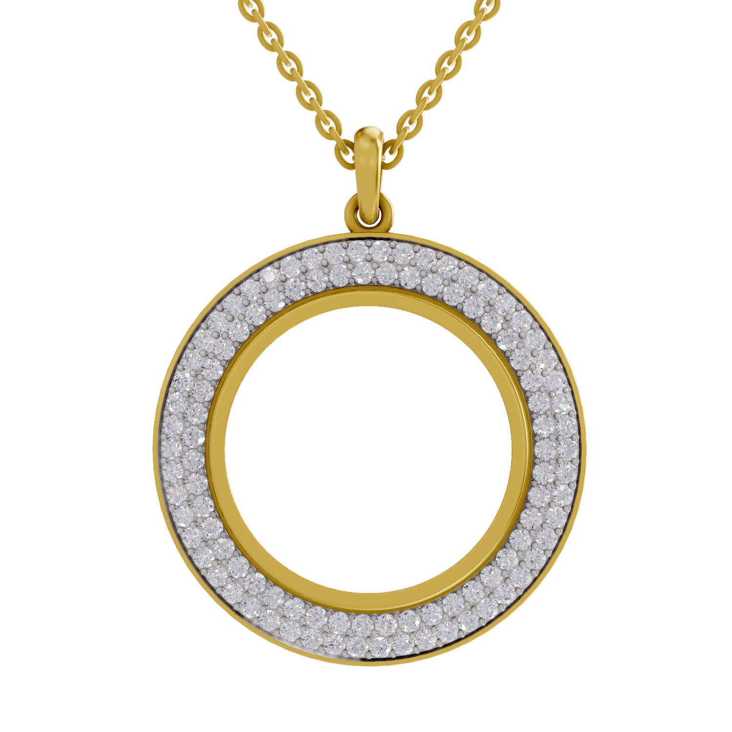 Lab Grown Diamond Pendant Necklace 1.41 Carat IGI Certified Round Shape F-G VS Quality| 925 Sterling Silver Gold Plated Fashion Pendant Necklace