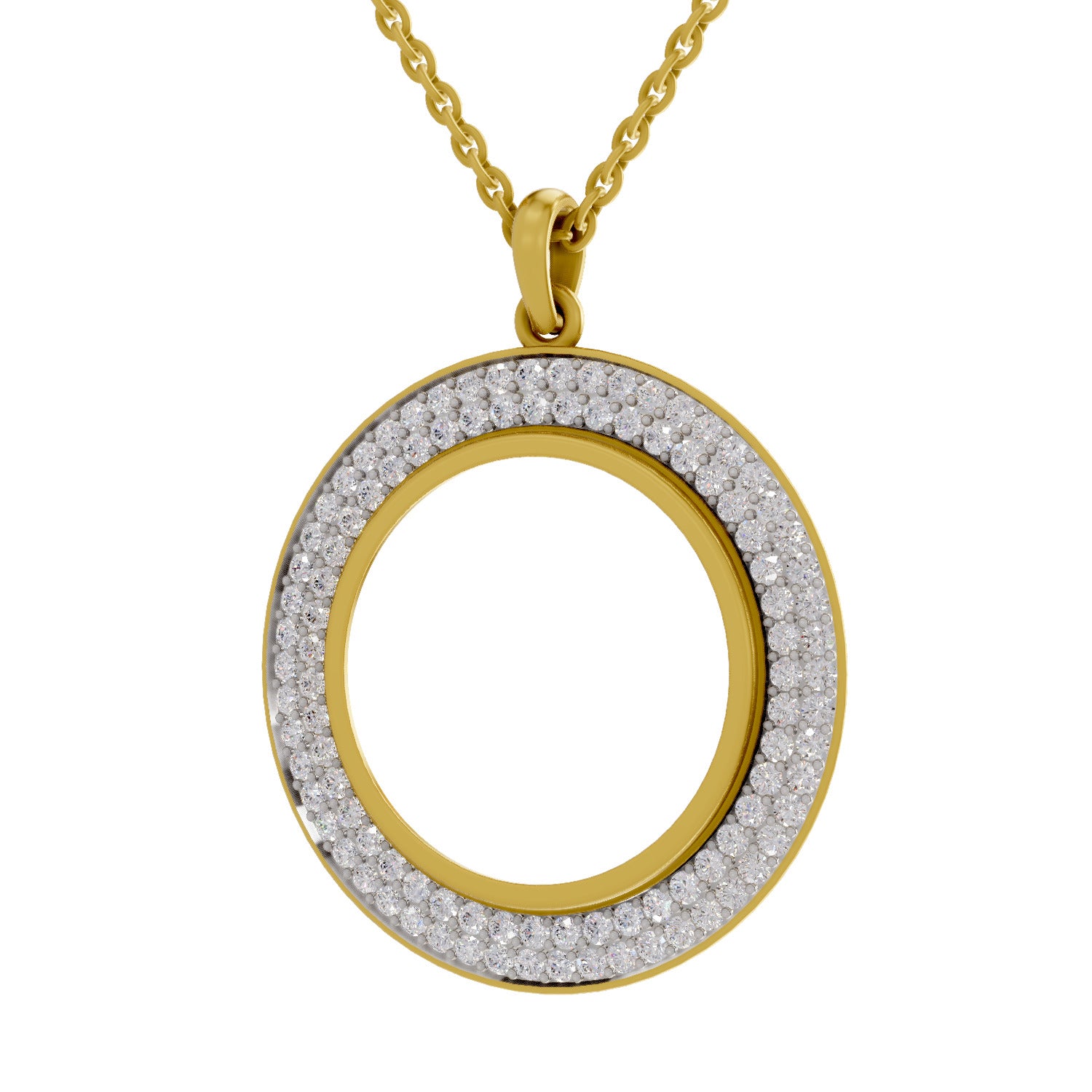 Lab Grown Diamond Pendant Necklace 1.41 Carat IGI Certified Round Shape F-G VS Quality| 925 Sterling Silver Gold Plated Fashion Pendant Necklace