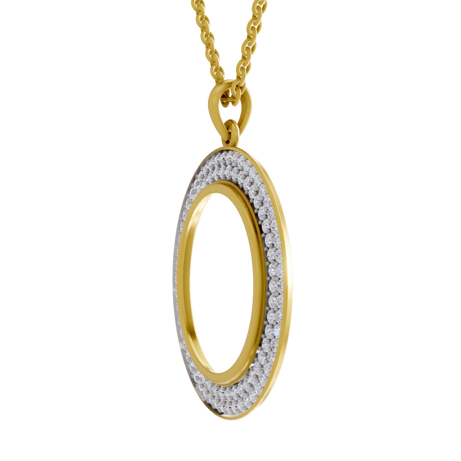 Lab Grown Diamond Pendant Necklace 1.41 Carat IGI Certified Round Shape F-G VS Quality| 925 Sterling Silver Gold Plated Fashion Pendant Necklace