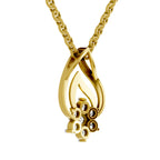Lab Grown Diamond Pendant Necklace 0.33 Carat IGI Certified Round Shape F-G VS Quality| 925 Sterling Silver Gold Plated Floral Pendant Necklace