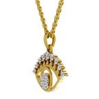 Lab Grown Diamond Pendant 0.38 Carat IGI Certified Round Shape 925 Sterling Silver Yellow Gold Plated Evil Eye Pendant