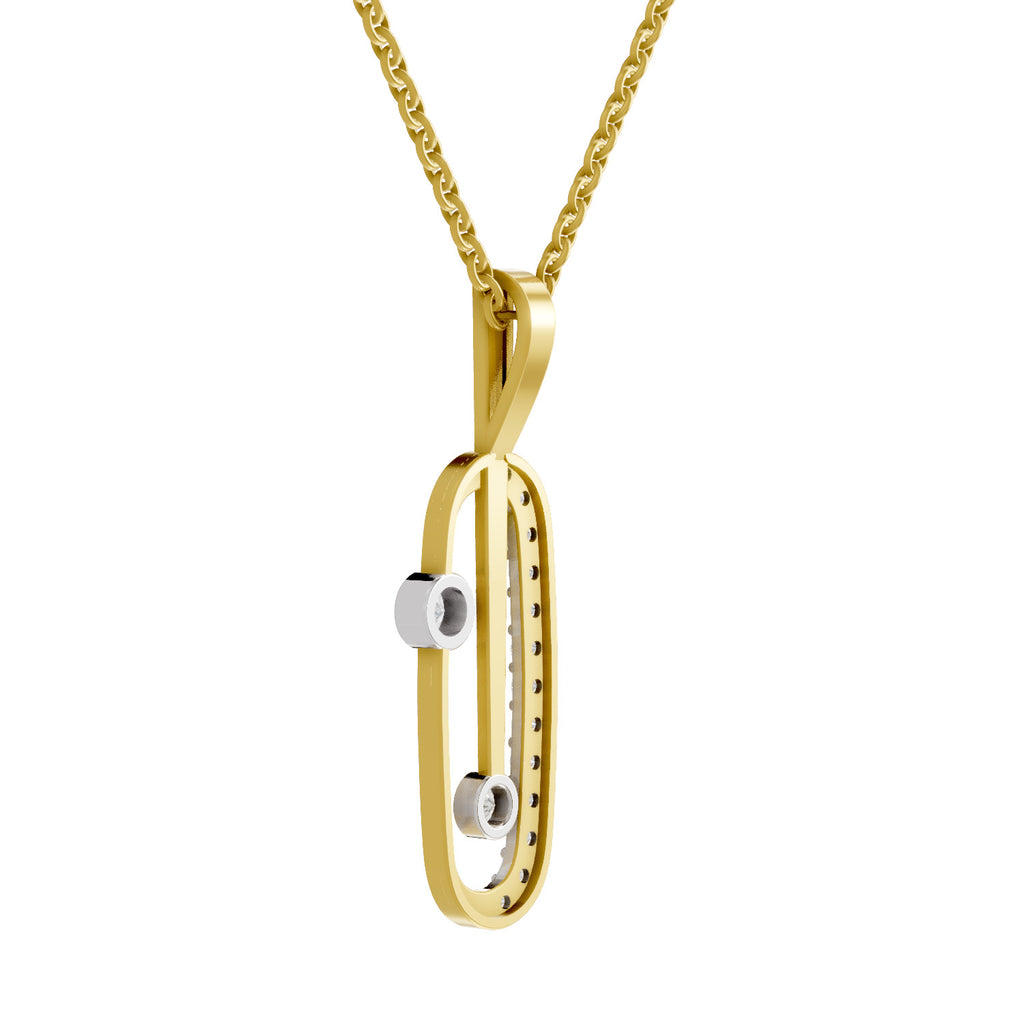 Lab Grown Diamond Pendant Necklace 0.62 Carat IGI Certified Round Shape 925 Sterling Silver Yellow Gold Plated Fashion Pendant Necklace