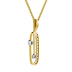 Lab Grown Diamond Pendant Necklace 0.62 Carat IGI Certified Round Shape 925 Sterling Silver Yellow Gold Plated Fashion Pendant Necklace
