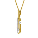 Lab Grown Diamond Pendant Necklace 0.62 Carat IGI Certified Round Shape 925 Sterling Silver Yellow Gold Plated Fashion Pendant Necklace