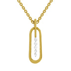 Lab Grown Diamond Pendant Necklace 0.15 Carat IGI Certified Round Shape 925 Sterling Silver Yellow Gold Plated Fashion Pendant Necklace