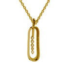 Lab Grown Diamond Pendant Necklace 0.15 Carat IGI Certified Round Shape 925 Sterling Silver Yellow Gold Plated Fashion Pendant Necklace