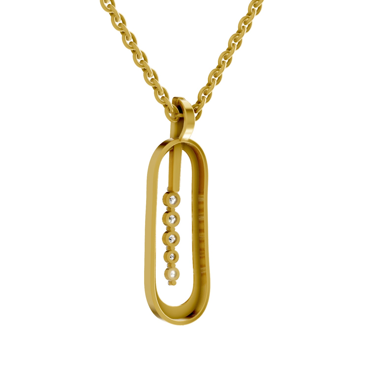 Lab Grown Diamond Pendant Necklace 0.15 Carat IGI Certified Round Shape 925 Sterling Silver Yellow Gold Plated Fashion Pendant Necklace
