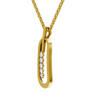 Lab Grown Diamond Pendant Necklace 0.15 Carat IGI Certified Round Shape 925 Sterling Silver Yellow Gold Plated Fashion Pendant Necklace