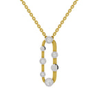 Lab Grown Diamond Pendant Necklace 0.45 Carat IGI Certified Round Shape 925 Sterling Silver Yellow Gold Plated Fashion Pendant Necklace